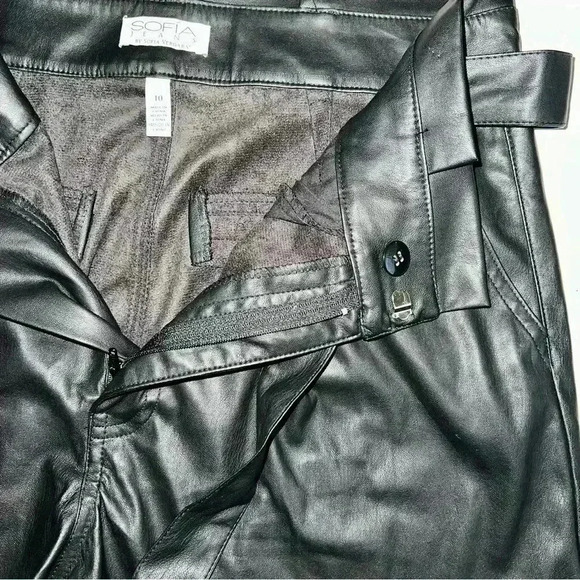 Faux leather high waisted tie size 10 shorts - Picture 8 of 12